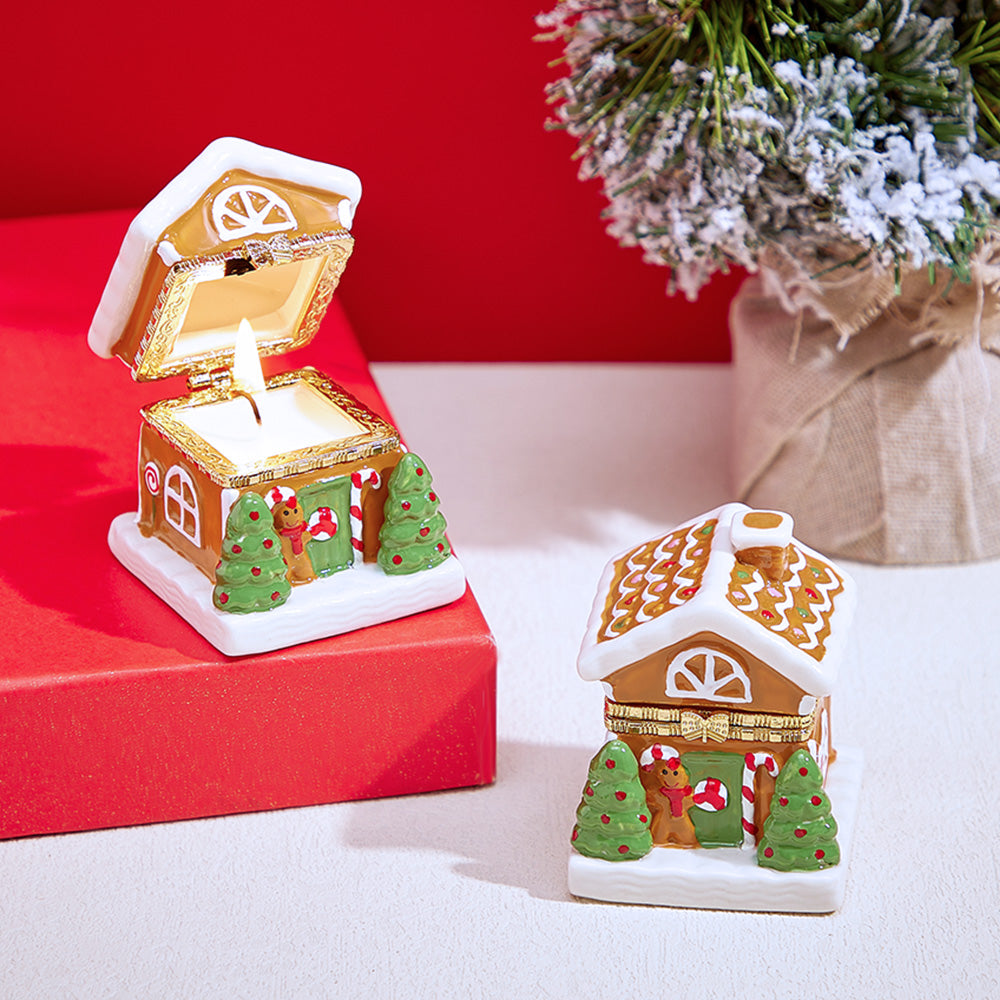 Ceramic Handmade Scented Candle Soy Wax Candle Christmas Gift - Santa Claus with Gifts