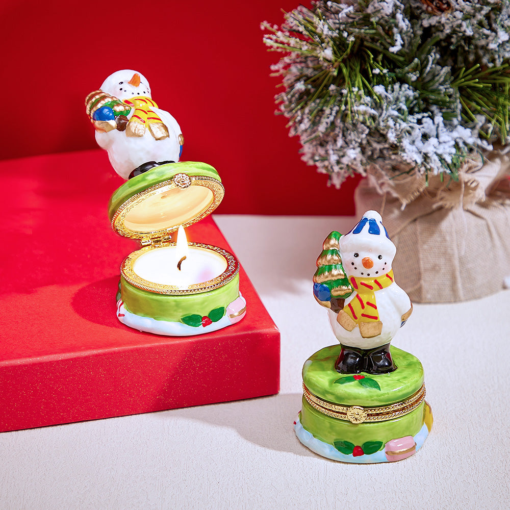 Ceramic Handmade Scented Candle Soy Wax Candle Christmas Gift - Santa Claus and Gingerbread Man