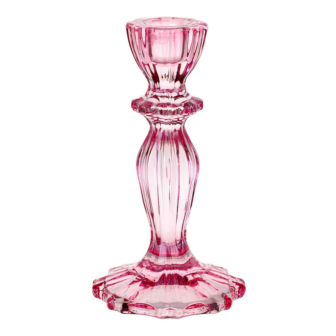 {Talking Tables} Glass Candlestick Holder :: Pink