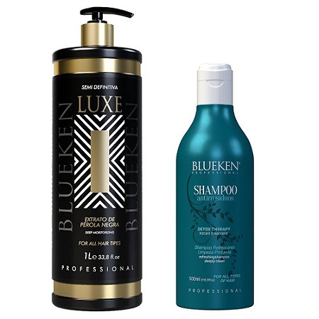 Blueken Luxe Semi Definitive 1 Liter + Detox Therapy Anti -Residue Shampoo 500Ml