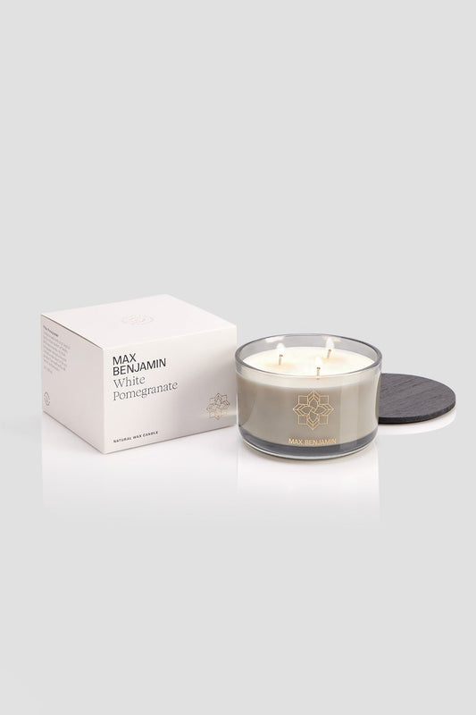 White Pomegranate 3 Wick Luxury Candle