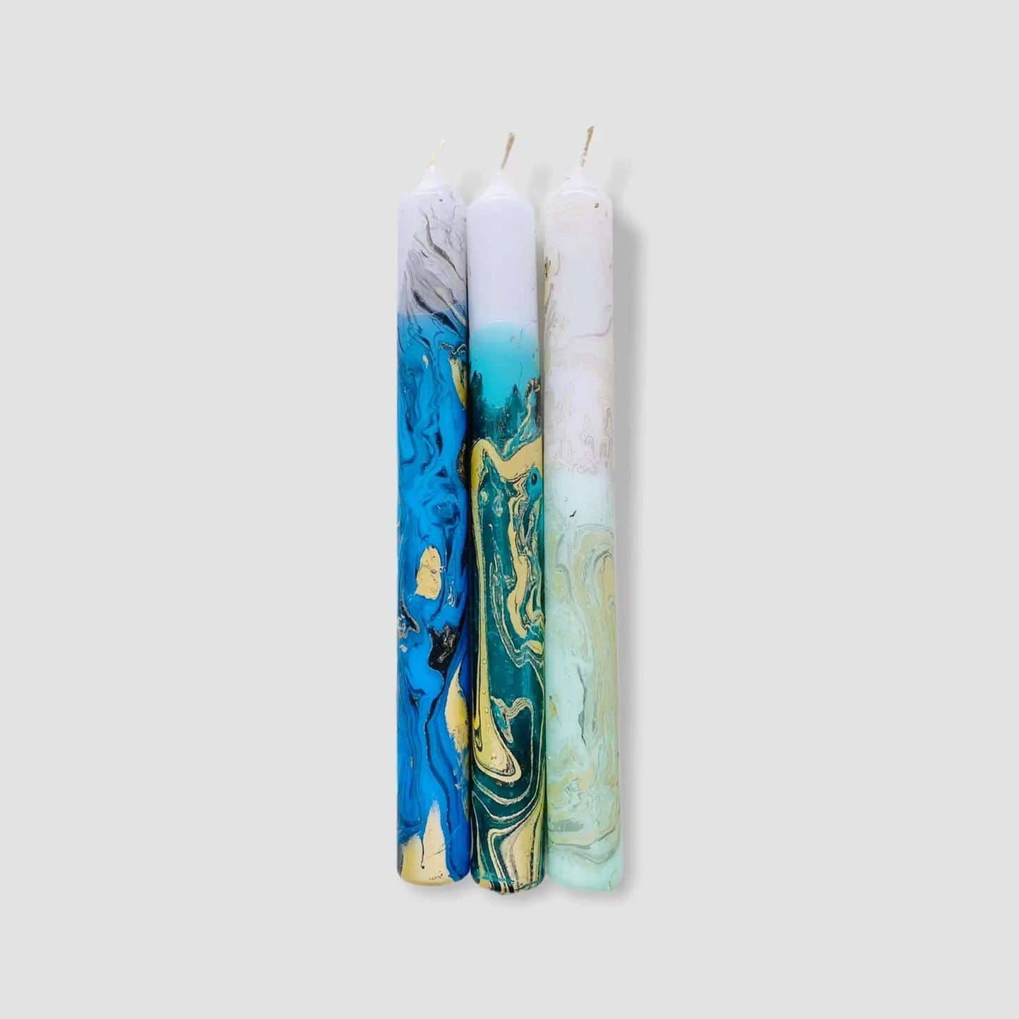Dip Dye Marble Candles: Various Colors