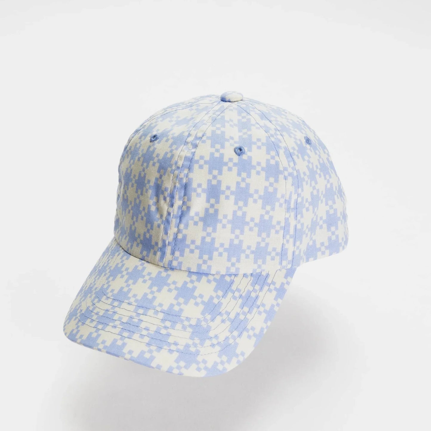 Baseball Cap | Blue Pixel Gingham