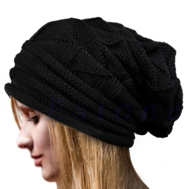 Winter Wool Baggy Beanie Hat