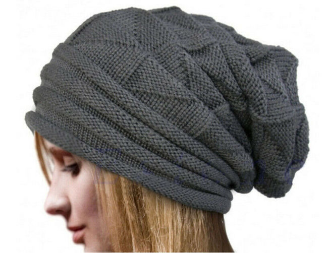 Winter Wool Baggy Beanie Hat