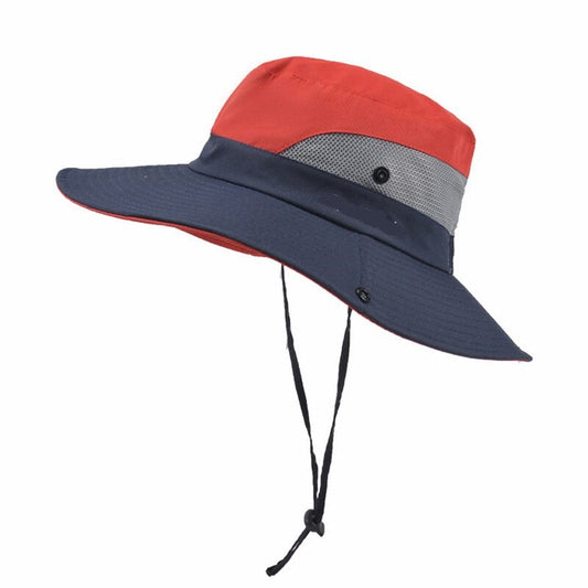 Red wide brim sun hat