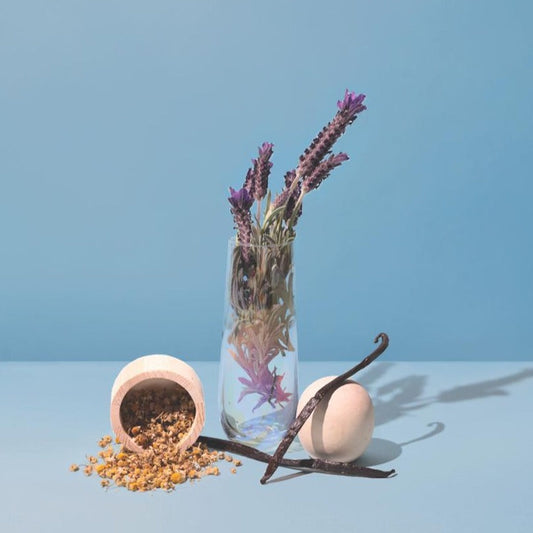 SLOW DOWN CANDLE: lavender + chamomile flowers + sweetgrass