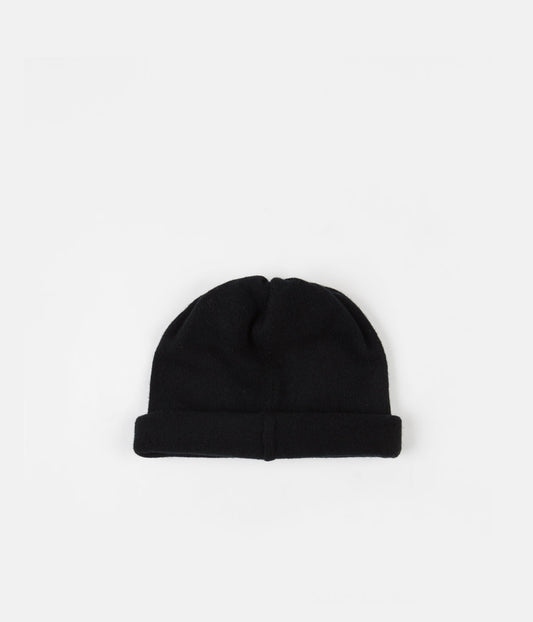 Tender Type 837 Large Drawn Knitted Hat - Black Cold Felted Lambswool