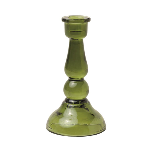 {Paddywax} Tall Glass Taper Candle Holder :: Dark Green