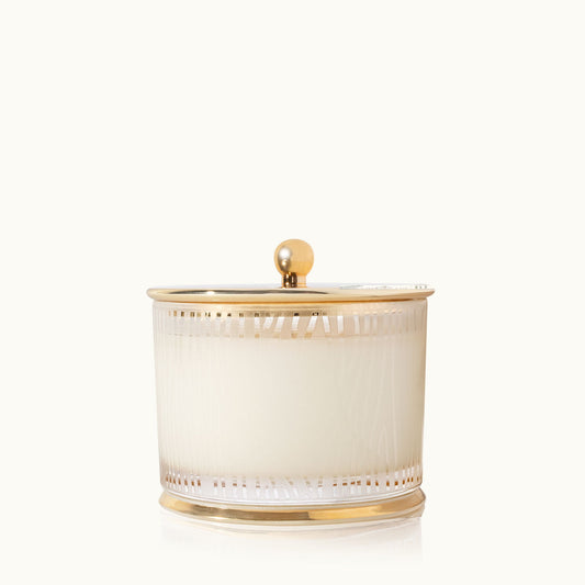 {Thymes} Frasier Fir Aromatic Candle :: Medium :: Gilded Frosted Wood Grain