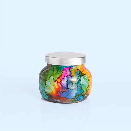 Capri Blue Volcano Petite Candle - Watercolor Rainbow